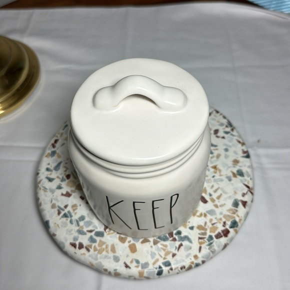 Rae Dunn small white jar with Keep on front - Picture 2 of 6
